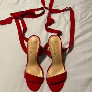 Alta Dark Red Suede Lace-Up Heels- never worn